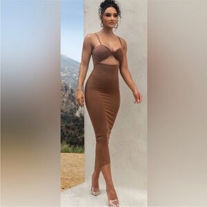 JLUXLABEL Black Cut Out Bustier Midi Dress